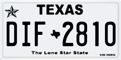 TX license plate DIF2810
