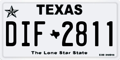 TX license plate DIF2811