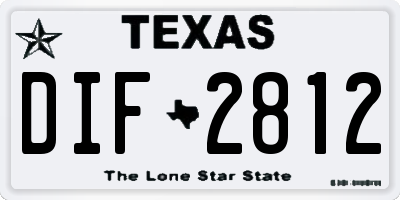 TX license plate DIF2812