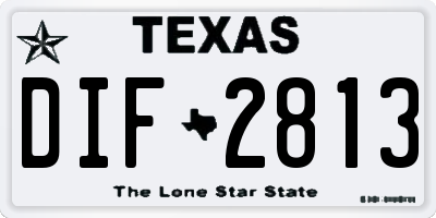 TX license plate DIF2813