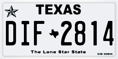 TX license plate DIF2814