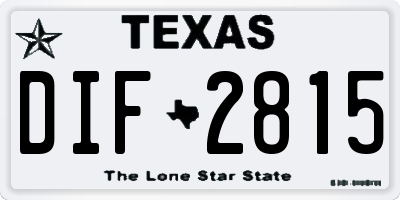 TX license plate DIF2815