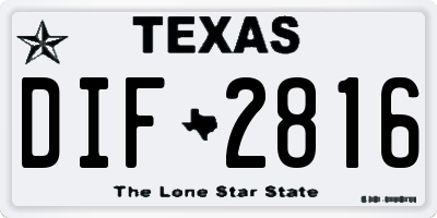 TX license plate DIF2816