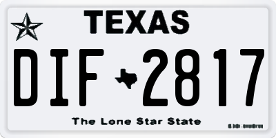 TX license plate DIF2817