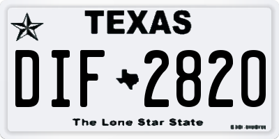 TX license plate DIF2820