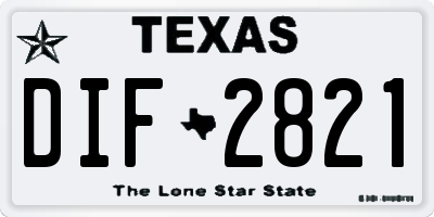TX license plate DIF2821