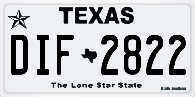 TX license plate DIF2822