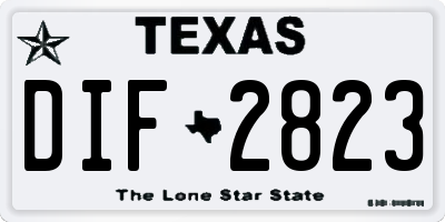 TX license plate DIF2823