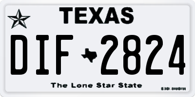 TX license plate DIF2824
