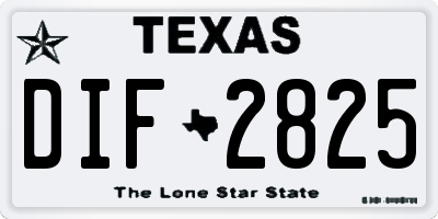 TX license plate DIF2825