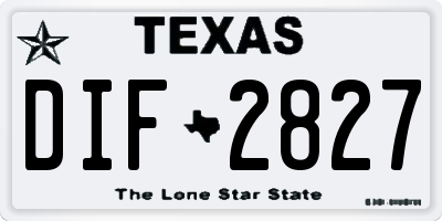 TX license plate DIF2827
