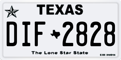 TX license plate DIF2828