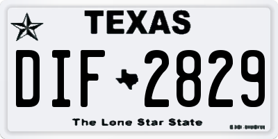 TX license plate DIF2829