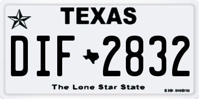 TX license plate DIF2832
