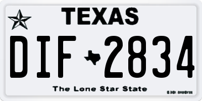 TX license plate DIF2834
