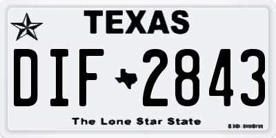 TX license plate DIF2843
