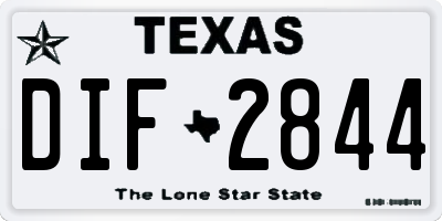 TX license plate DIF2844