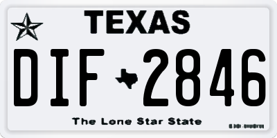 TX license plate DIF2846