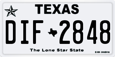 TX license plate DIF2848