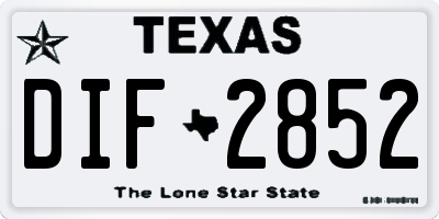 TX license plate DIF2852