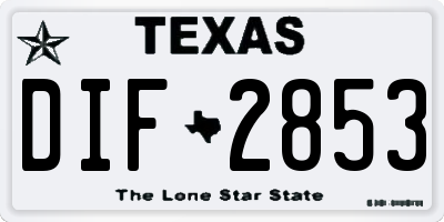 TX license plate DIF2853