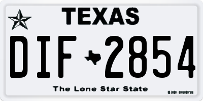 TX license plate DIF2854