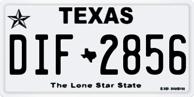TX license plate DIF2856