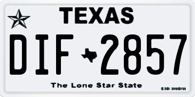TX license plate DIF2857