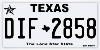 TX license plate DIF2858