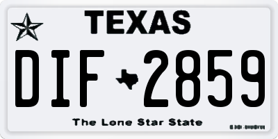 TX license plate DIF2859