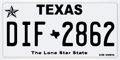TX license plate DIF2862