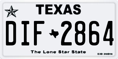 TX license plate DIF2864