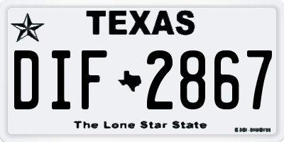 TX license plate DIF2867