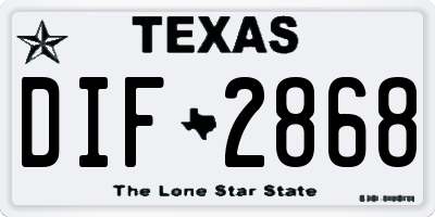 TX license plate DIF2868
