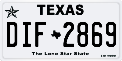TX license plate DIF2869