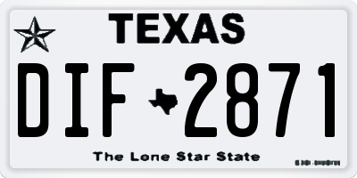 TX license plate DIF2871