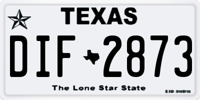 TX license plate DIF2873