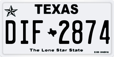 TX license plate DIF2874