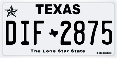 TX license plate DIF2875