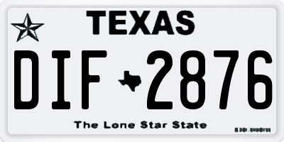 TX license plate DIF2876