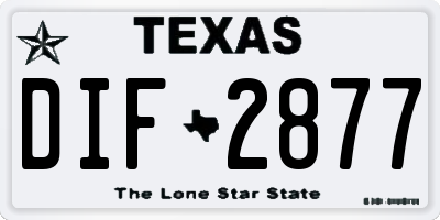 TX license plate DIF2877