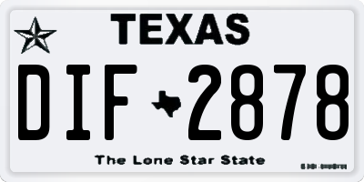 TX license plate DIF2878