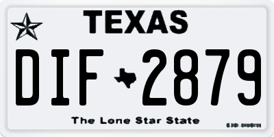 TX license plate DIF2879