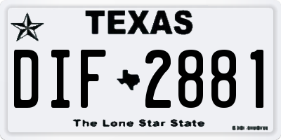TX license plate DIF2881