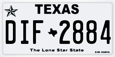 TX license plate DIF2884