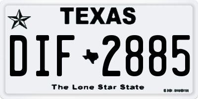 TX license plate DIF2885