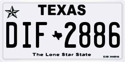 TX license plate DIF2886