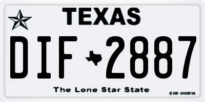 TX license plate DIF2887