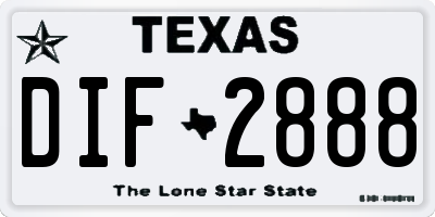 TX license plate DIF2888
