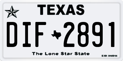 TX license plate DIF2891